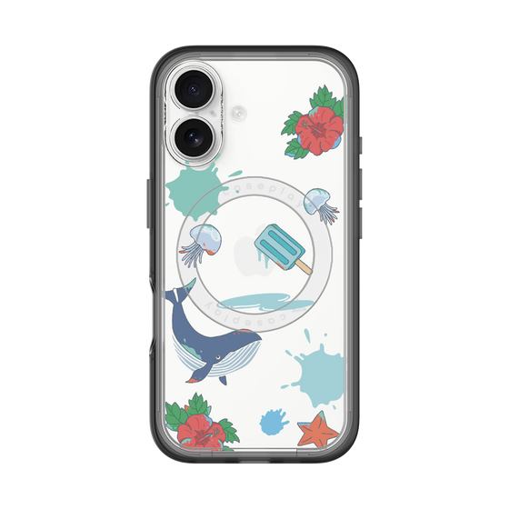 スリムプロテクションプレミアムケース with MagSafe［ DRAWING PAPER Blue ］