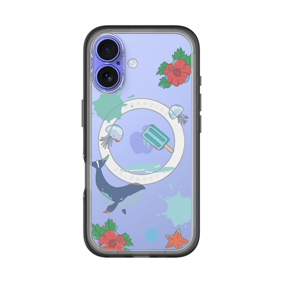 スリムプロテクションプレミアムケース with MagSafe［ DRAWING PAPER Blue ］