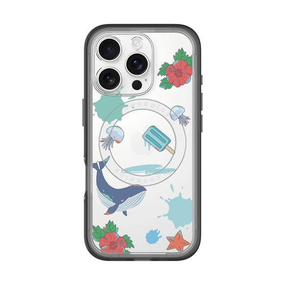 スリムプロテクションプレミアムケース with MagSafe［ DRAWING PAPER Blue ］