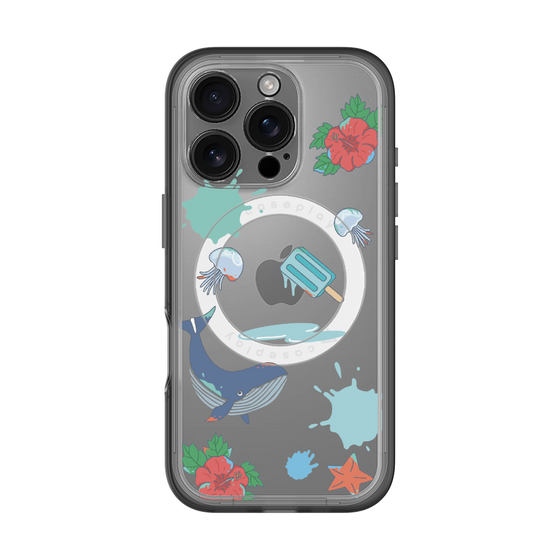 スリムプロテクションプレミアムケース with MagSafe［ DRAWING PAPER Blue ］