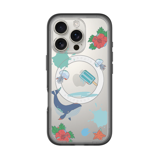スリムプロテクションプレミアムケース with MagSafe［ DRAWING PAPER Blue ］