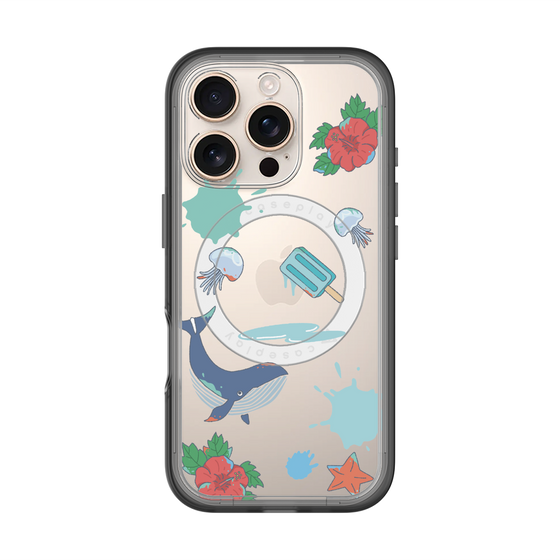 スリムプロテクションプレミアムケース with MagSafe［ DRAWING PAPER Blue ］