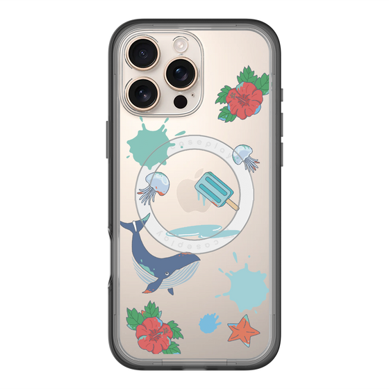 スリムプロテクションプレミアムケース with MagSafe［ DRAWING PAPER Blue ］