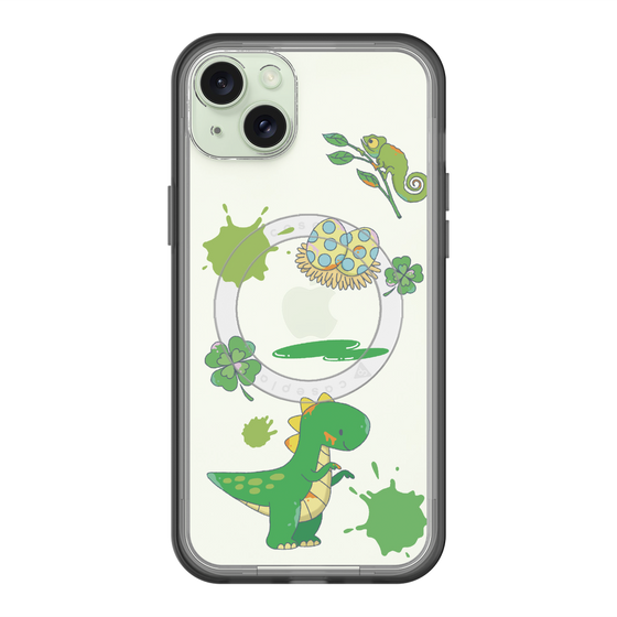 スリムプロテクションプレミアムケース with MagSafe［ DRAWING PAPER Green ］