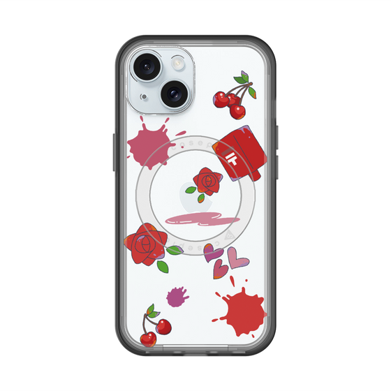スリムプロテクションプレミアムケース with MagSafe［ DRAWING PAPER Red ］