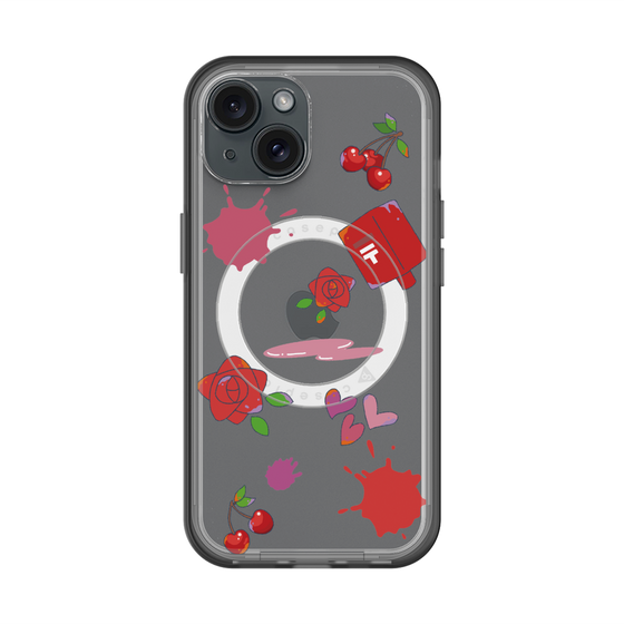 スリムプロテクションプレミアムケース with MagSafe［ DRAWING PAPER Red ］