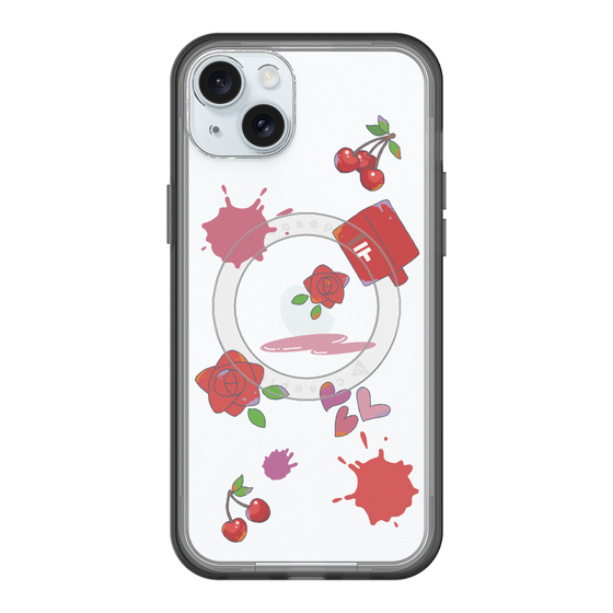 スリムプロテクションプレミアムケース with MagSafe［ DRAWING PAPER Red ］