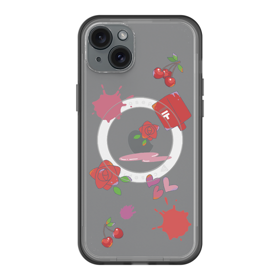 スリムプロテクションプレミアムケース with MagSafe［ DRAWING PAPER Red ］