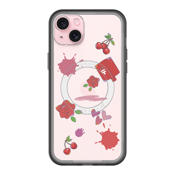 スリムプロテクションプレミアムケース with MagSafe［ DRAWING PAPER Red ］