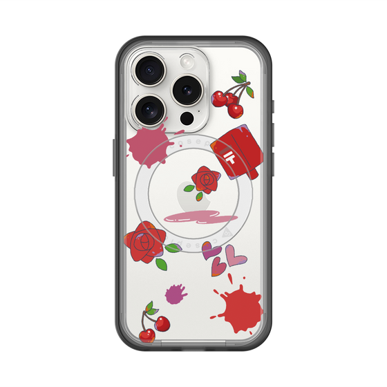 スリムプロテクションプレミアムケース with MagSafe［ DRAWING PAPER Red ］