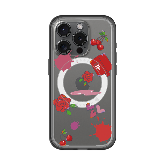 スリムプロテクションプレミアムケース with MagSafe［ DRAWING PAPER Red ］