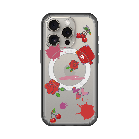 スリムプロテクションプレミアムケース with MagSafe［ DRAWING PAPER Red ］