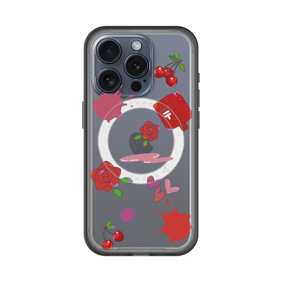 スリムプロテクションプレミアムケース with MagSafe［ DRAWING PAPER Red ］