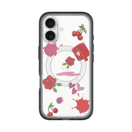 スリムプロテクションプレミアムケース with MagSafe［ DRAWING PAPER Red ］