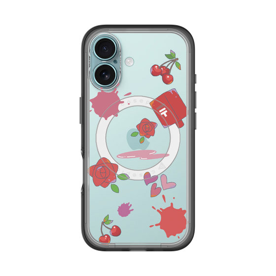 スリムプロテクションプレミアムケース with MagSafe［ DRAWING PAPER Red ］