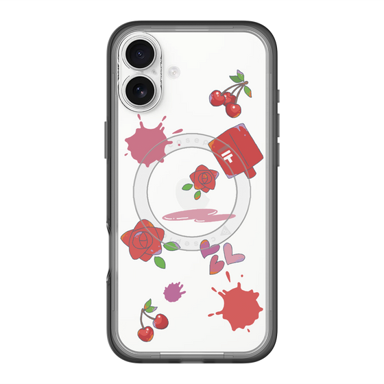 スリムプロテクションプレミアムケース with MagSafe［ DRAWING PAPER Red ］