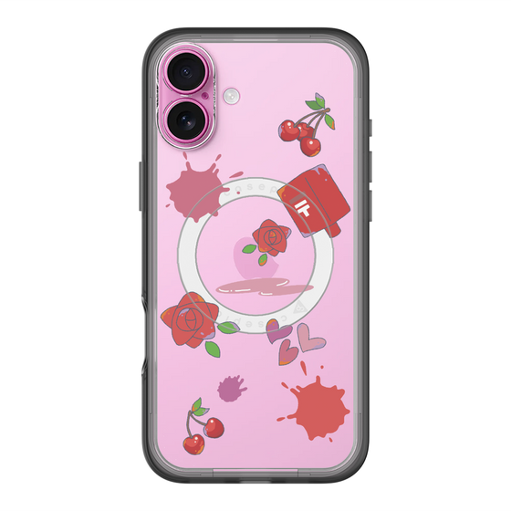 スリムプロテクションプレミアムケース with MagSafe［ DRAWING PAPER Red ］