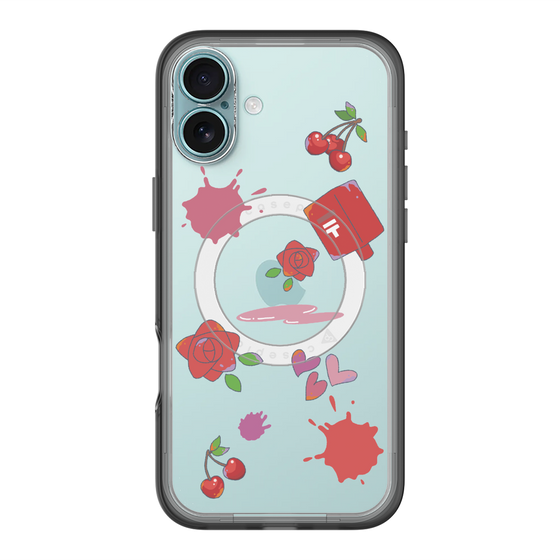 スリムプロテクションプレミアムケース with MagSafe［ DRAWING PAPER Red ］