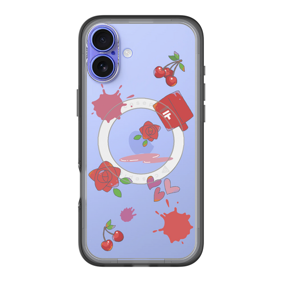 スリムプロテクションプレミアムケース with MagSafe［ DRAWING PAPER Red ］