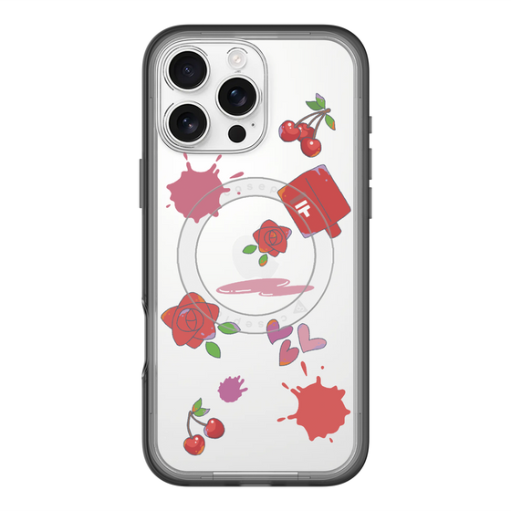 スリムプロテクションプレミアムケース with MagSafe［ DRAWING PAPER Red ］