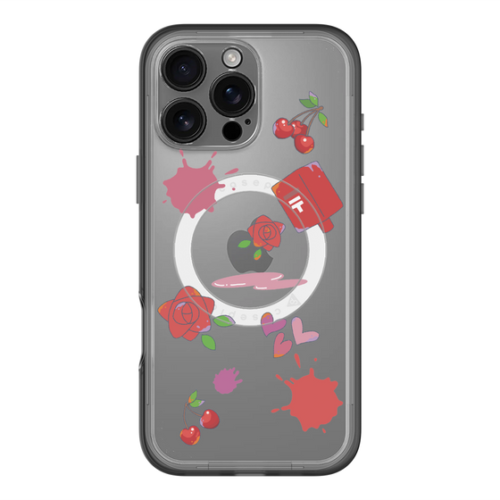 スリムプロテクションプレミアムケース with MagSafe［ DRAWING PAPER Red ］