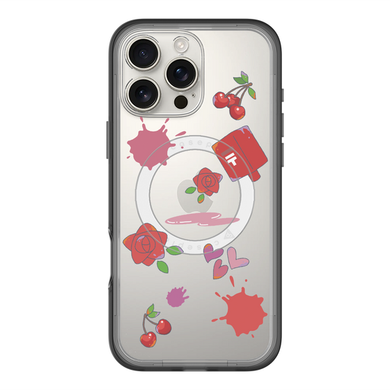 スリムプロテクションプレミアムケース with MagSafe［ DRAWING PAPER Red ］