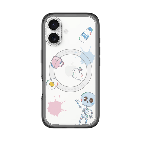 スリムプロテクションプレミアムケース with MagSafe［ DRAWING PAPER White ］