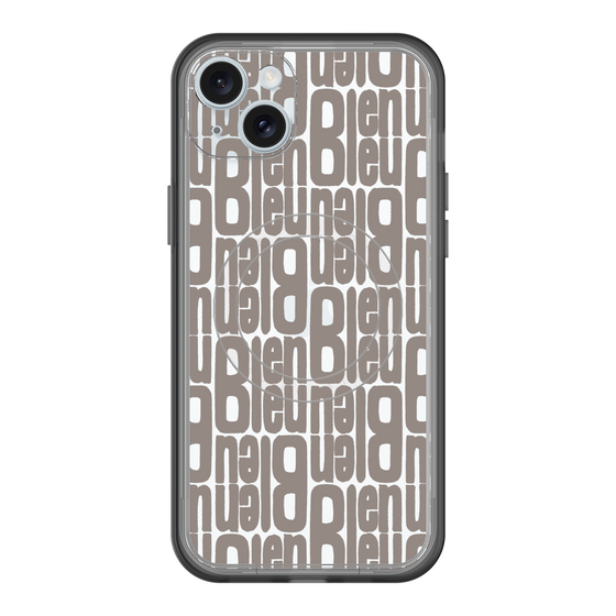 スリムプロテクションプレミアムケース with MagSafe［ LANVIN en Bleu - Logo Pattern - Black ］