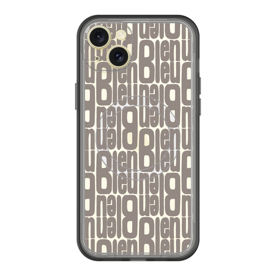 スリムプロテクションプレミアムケース with MagSafe［ LANVIN en Bleu - Logo Pattern - Black ］