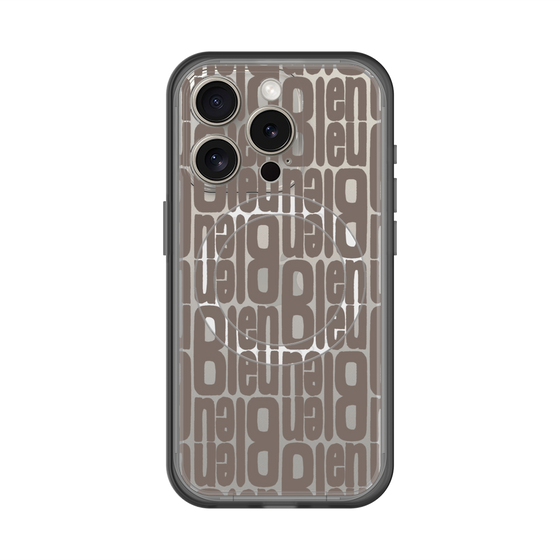 スリムプロテクションプレミアムケース with MagSafe［ LANVIN en Bleu - Logo Pattern - Black ］