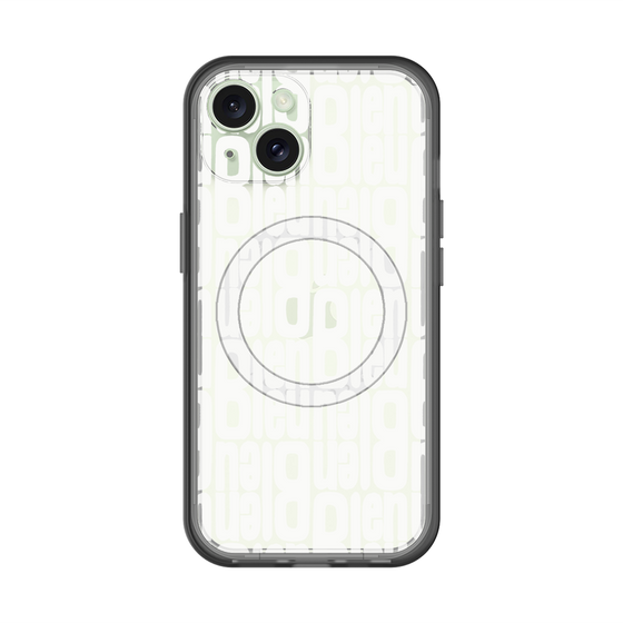 スリムプロテクションプレミアムケース with MagSafe［ LANVIN en Bleu - Logo Pattern - White ］
