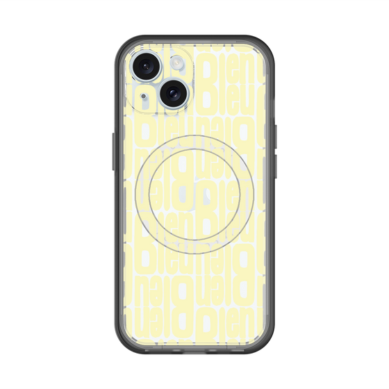 スリムプロテクションプレミアムケース with MagSafe［ LANVIN en Bleu - Logo Pattern - Yellow ］