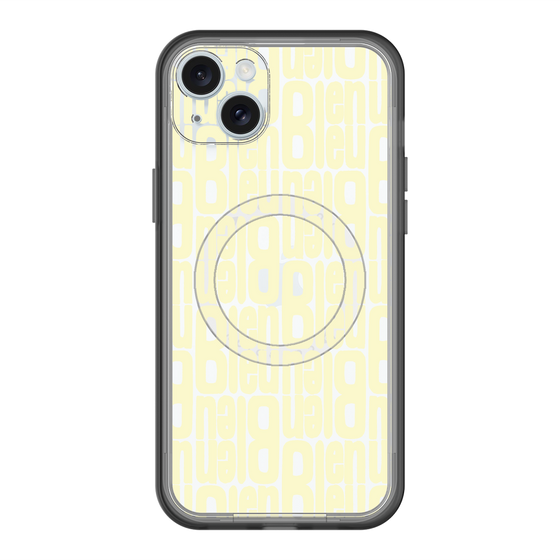 スリムプロテクションプレミアムケース with MagSafe［ LANVIN en Bleu - Logo Pattern - Yellow ］