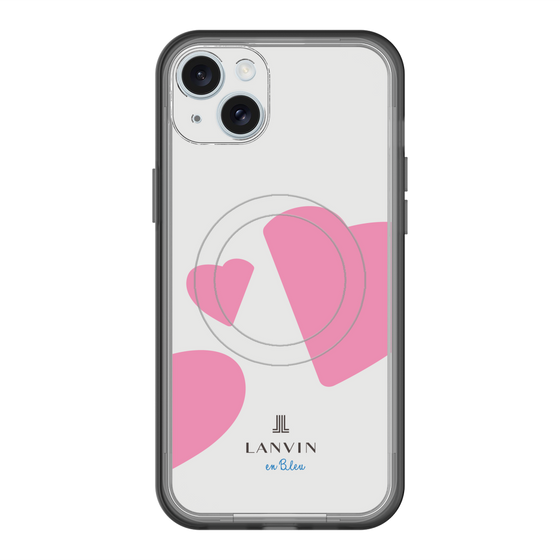 スリムプロテクションプレミアムケース with MagSafe［ LANVIN en Bleu Hearts Pink - ランバン ハート ピンク ］