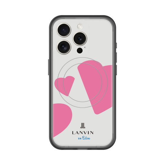 スリムプロテクションプレミアムケース with MagSafe［ LANVIN en Bleu Hearts Pink - ランバン ハート ピンク ］