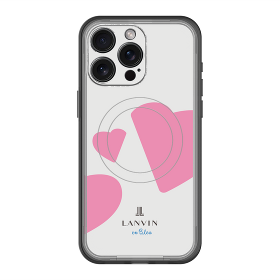 スリムプロテクションプレミアムケース with MagSafe［ LANVIN en Bleu Hearts Pink - ランバン ハート ピンク ］