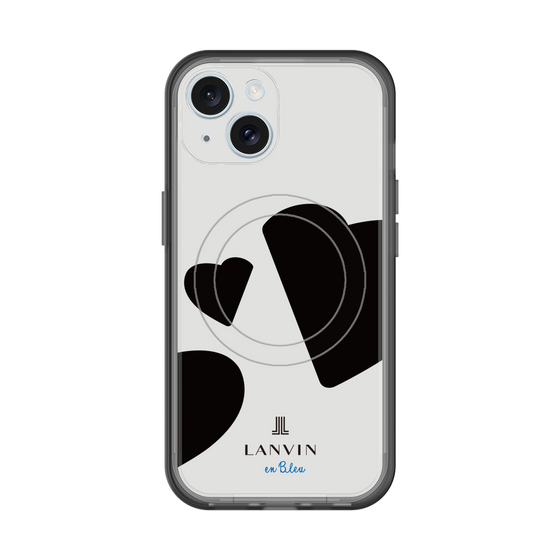 スリムプロテクションプレミアムケース with MagSafe［ LANVIN en Bleu Hearts Black - ランバン ハート ブラック ］