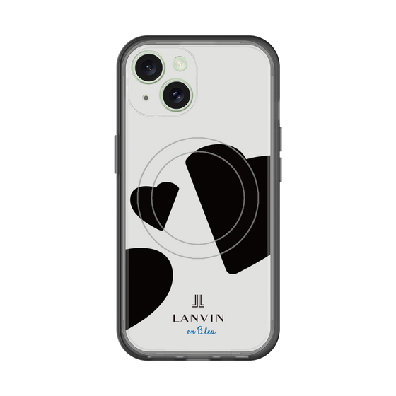 スリムプロテクションプレミアムケース with MagSafe［ LANVIN en Bleu Hearts Black - ランバン ハート ブラック ］
