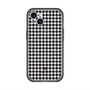 スリムプロテクションプレミアムケース with MagSafe［ Houndstooth Pattern Black with LANVIN en Bleu logo- ランバン 千鳥格子柄 ブラック ］