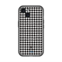 スリムプロテクションプレミアムケース with MagSafe［ Houndstooth Pattern Black with LANVIN en Bleu logo- ランバン 千鳥格子柄 ブラック ］