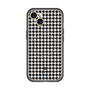 スリムプロテクションプレミアムケース with MagSafe［ Houndstooth Pattern Black with LANVIN en Bleu logo- ランバン 千鳥格子柄 ブラック ］
