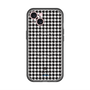 スリムプロテクションプレミアムケース with MagSafe［ Houndstooth Pattern Black with LANVIN en Bleu logo- ランバン 千鳥格子柄 ブラック ］