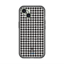 スリムプロテクションプレミアムケース with MagSafe［ Houndstooth Pattern Black with LANVIN en Bleu logo- ランバン 千鳥格子柄 ブラック ］
