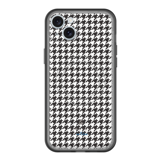 スリムプロテクションプレミアムケース with MagSafe［ Houndstooth Pattern Black with LANVIN en Bleu logo- ランバン 千鳥格子柄 ブラック ］