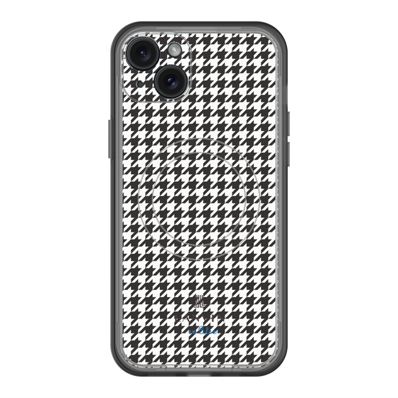 スリムプロテクションプレミアムケース with MagSafe［ Houndstooth Pattern Black with LANVIN en Bleu logo- ランバン 千鳥格子柄 ブラック ］