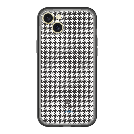 スリムプロテクションプレミアムケース with MagSafe［ Houndstooth Pattern Black with LANVIN en Bleu logo- ランバン 千鳥格子柄 ブラック ］