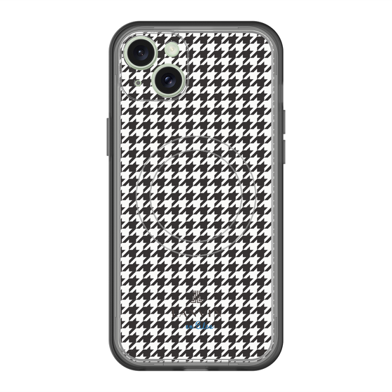 スリムプロテクションプレミアムケース with MagSafe［ Houndstooth Pattern Black with LANVIN en Bleu logo- ランバン 千鳥格子柄 ブラック ］
