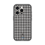 スリムプロテクションプレミアムケース with MagSafe［ Houndstooth Pattern Black with LANVIN en Bleu logo- ランバン 千鳥格子柄 ブラック ］