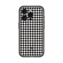 スリムプロテクションプレミアムケース with MagSafe［ Houndstooth Pattern Black with LANVIN en Bleu logo- ランバン 千鳥格子柄 ブラック ］