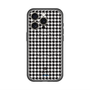 スリムプロテクションプレミアムケース with MagSafe［ Houndstooth Pattern Black with LANVIN en Bleu logo- ランバン 千鳥格子柄 ブラック ］